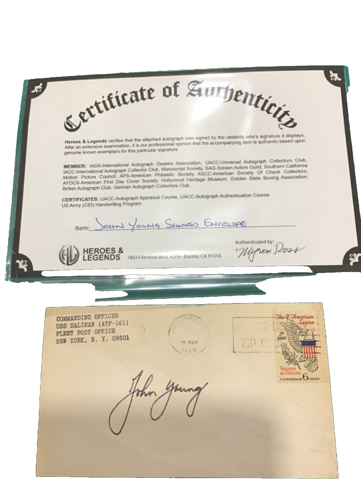 NASA Apollo 16 Astronaut John Young Original Autopen Signed Envelope 1969 🌖