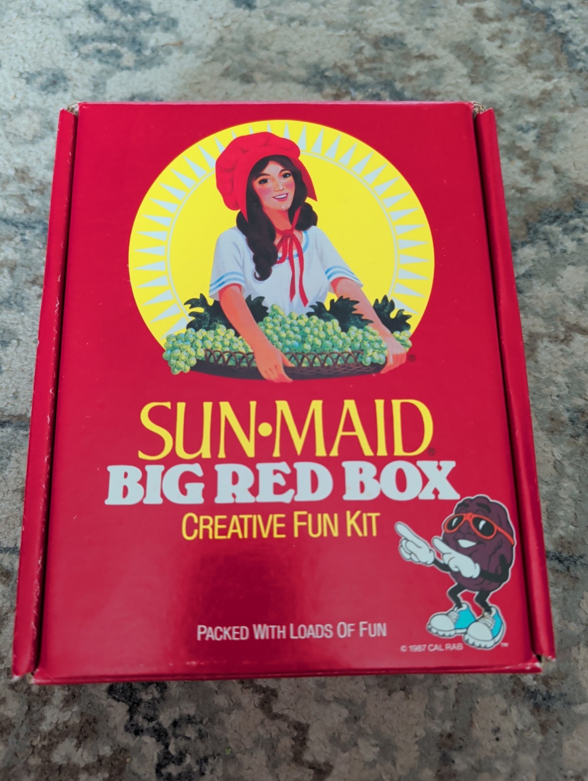 Sun Maid California Raisins Vintage 1987 Calrab Big Red Box Creative Just Opened