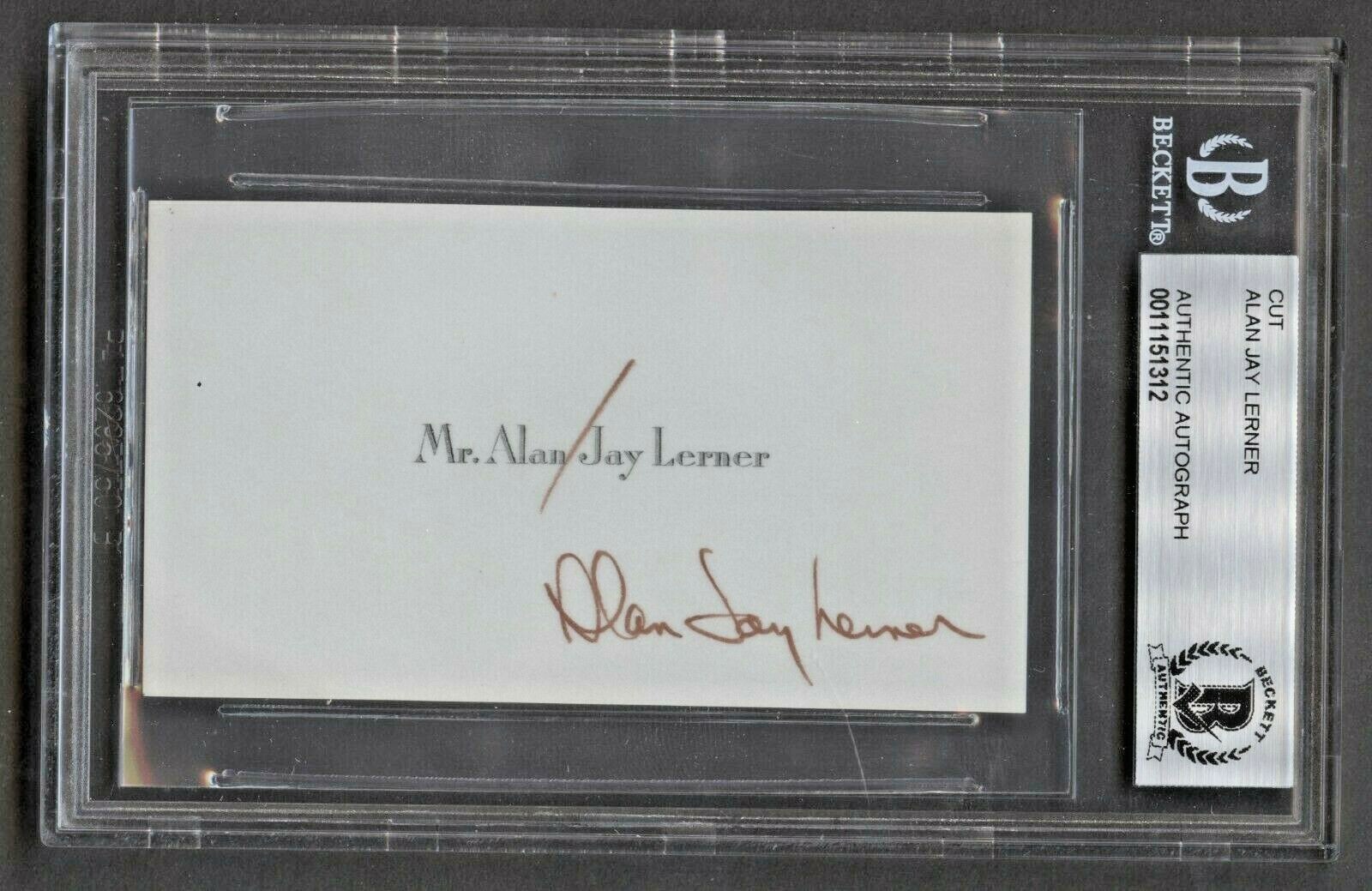 Alan Jay Lerner signed autograph auto 2x3.5 cut American Lyricist BAS Slabbed