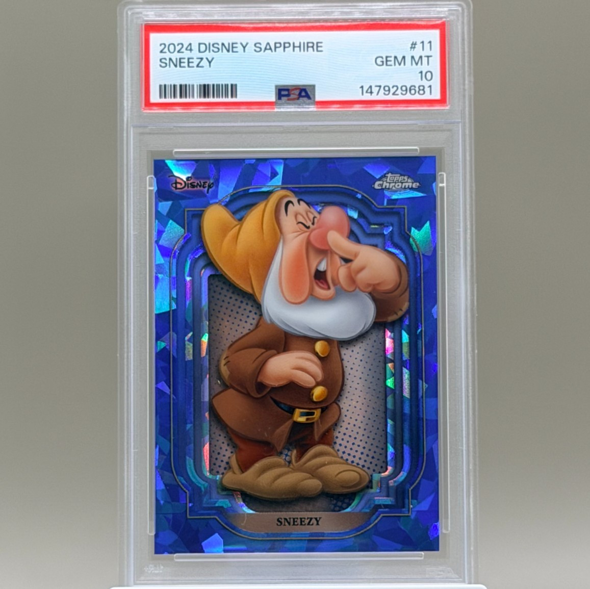 2024 Topps Chrome Disney Sapphire Sneezy PSA 10 2024 Topps Chrome Disney Sapphire Sneezy PSA 10