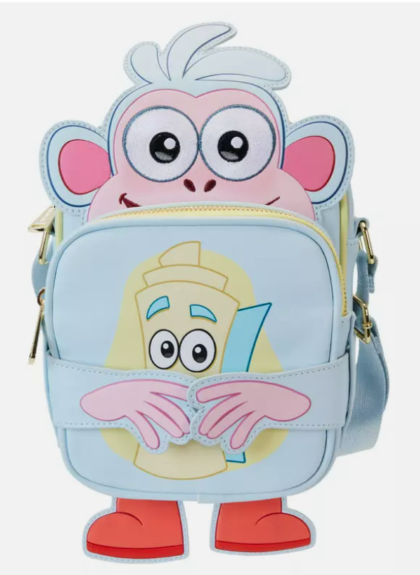 Loungefly Crossbuddy Bag: DORA THE EXPLORER BOOTS White Purse Crossbody Monkey Loungefly Crossbuddy Bag: DORA THE EXPLORER BOOTS White Purse Crossbody Monkey