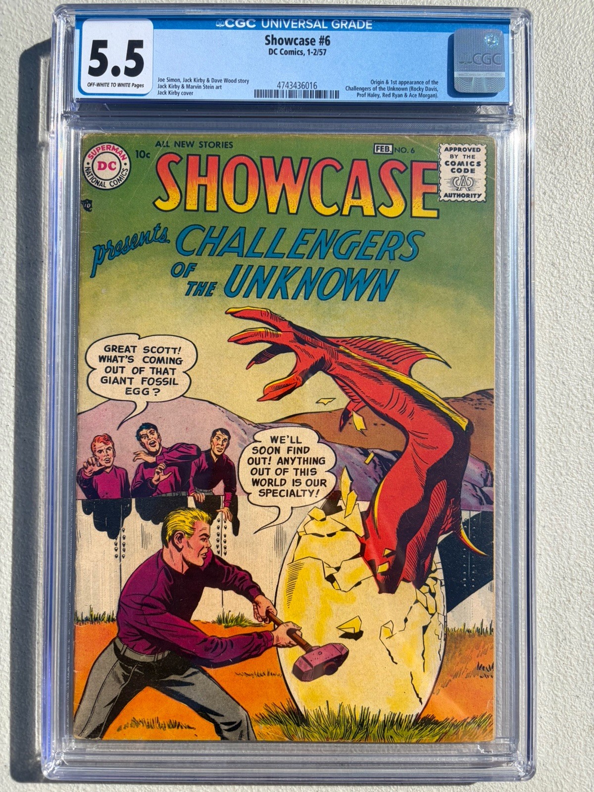Showcase 6 1957 DC Comics CGC F- 5.5 Origin & 1st App Challengers of the Unknown Showcase 6 1957 DC Comics CGC F- 5.5 Origin & 1st App Challengers of the Unknown