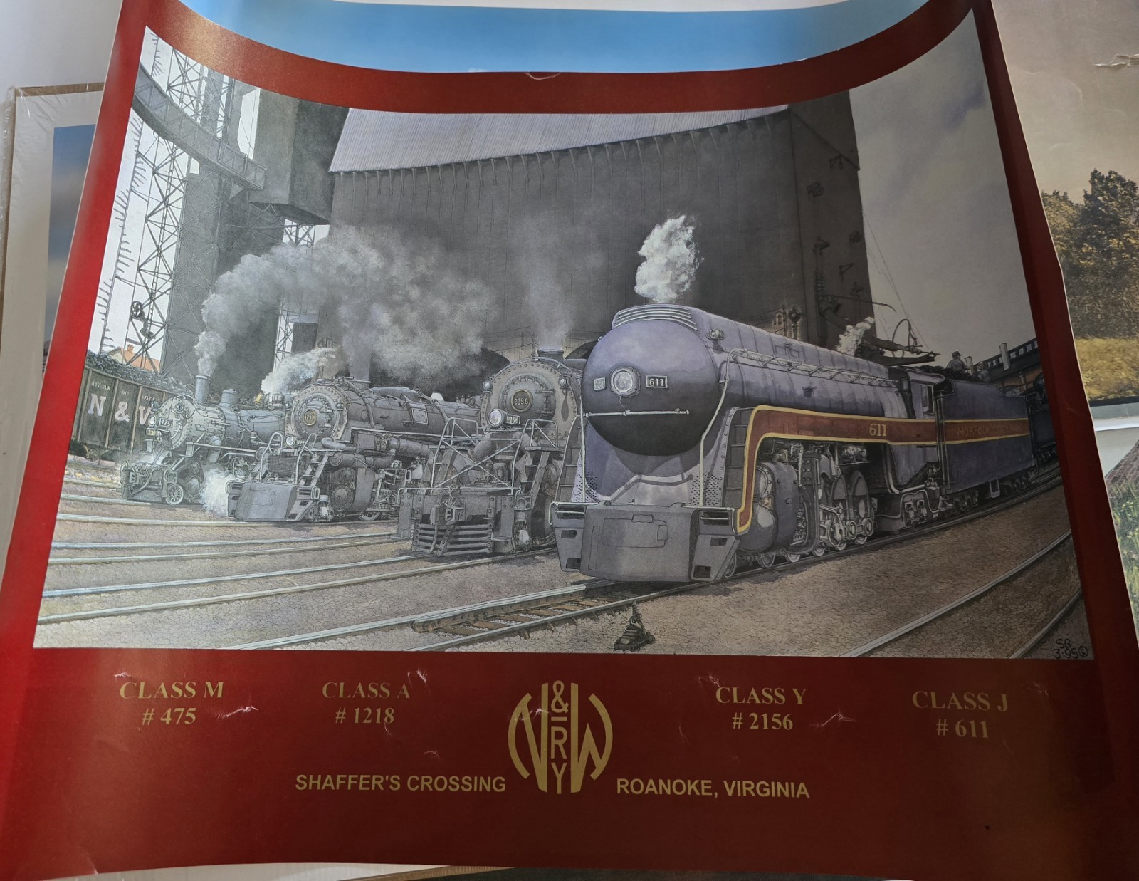 Vintage Norfolk & Western 611 Steam Train Poster Roanoke Railway Festival 1993