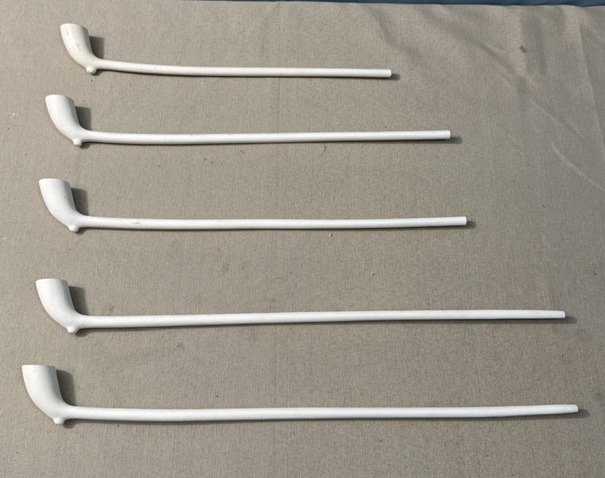 Vintage White Clay Tavern Tobacco Pipes Set of 5 Traditional Unused Collectible Vintage White Clay Tavern Tobacco Pipes Set of 5 Traditional Unused Collectible