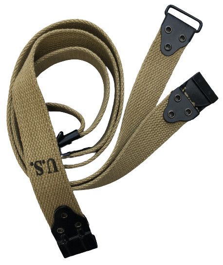 Long WWI Kerr N0-Buckl Sling M1917 Enfield U.S Marked Thompson Extension-KHAKI Long WWI Kerr N0-Buckl Sling M1917 Enfield U.S Marked Thompson Extension-KHAKI