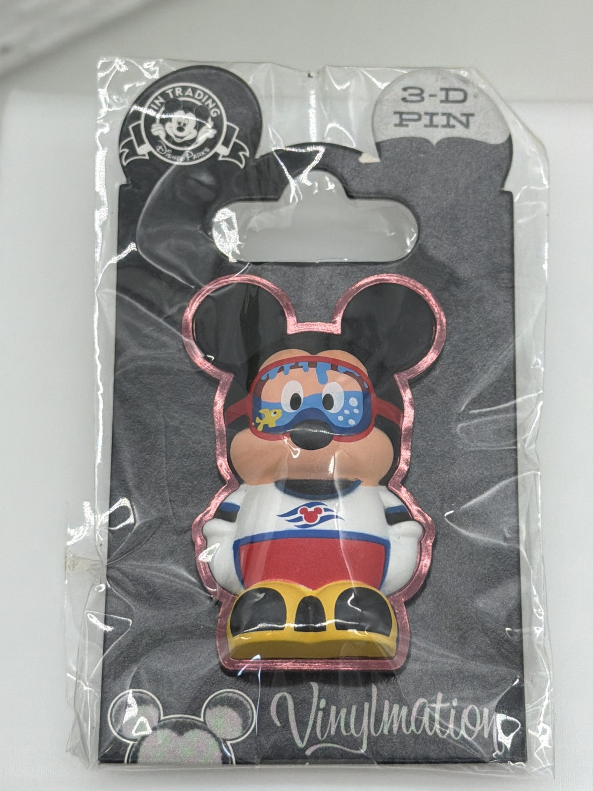 Disney Parks Vinylmation 3D Pin Disney Cruise Line Snorkel Mickey Sealed