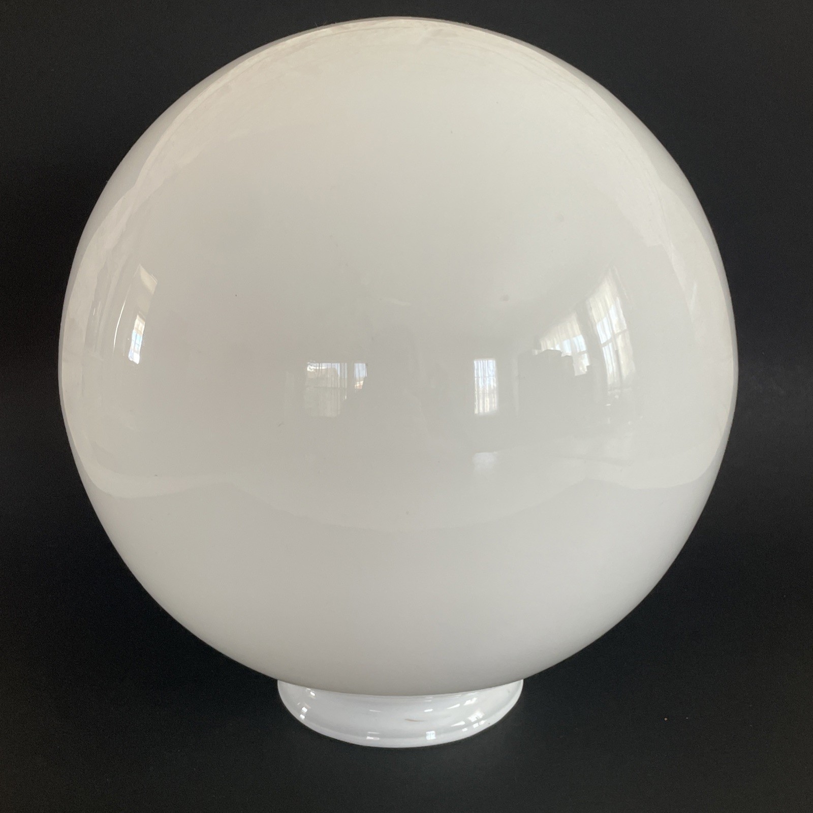 Vintage NOS 10” White Opaline Glass Ball Swag Pendant Globe Lamp Shade 4” Fitter