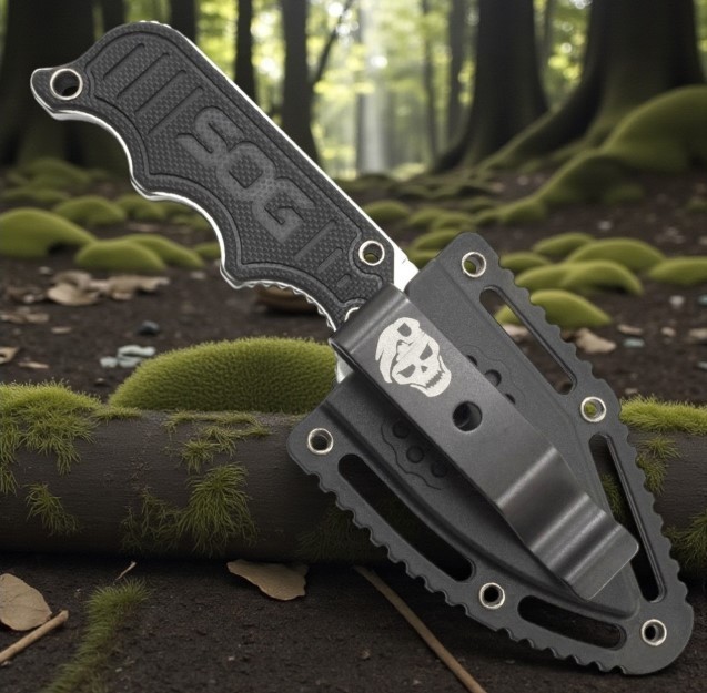 SOG Fixed Blade Instinct Mini knife features a 2.3" stainless steel blade
