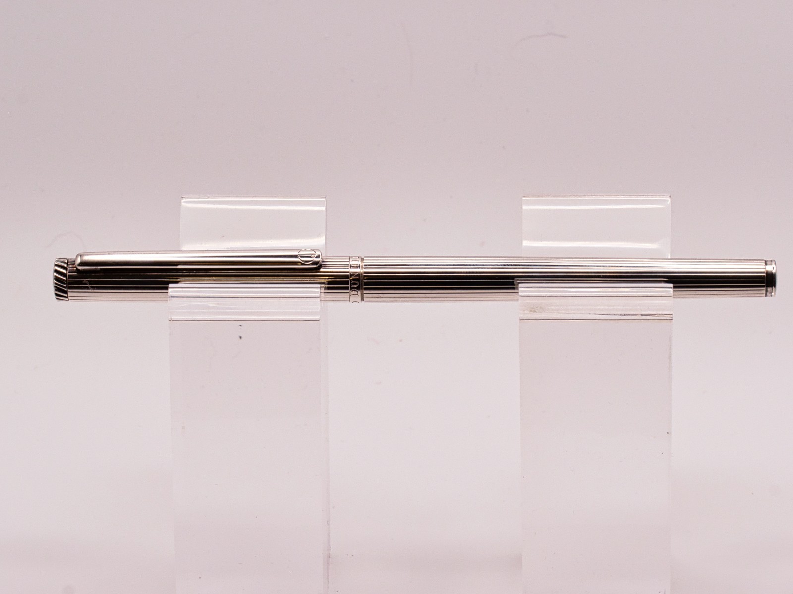 Vintage Dunhill Gemline silver plated pinstripe rollerball pen Vintage Dunhill Gemline silver plated pinstripe rollerball pen