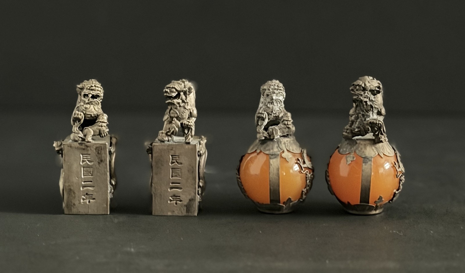 Vintage Chinese Foo Dog Seals Chops Carnelian Stone Dragon Guardian Lion Lot 4 Vintage Chinese Foo Dog Seals Chops Carnelian Stone Dragon Guardian Lion Lot 4