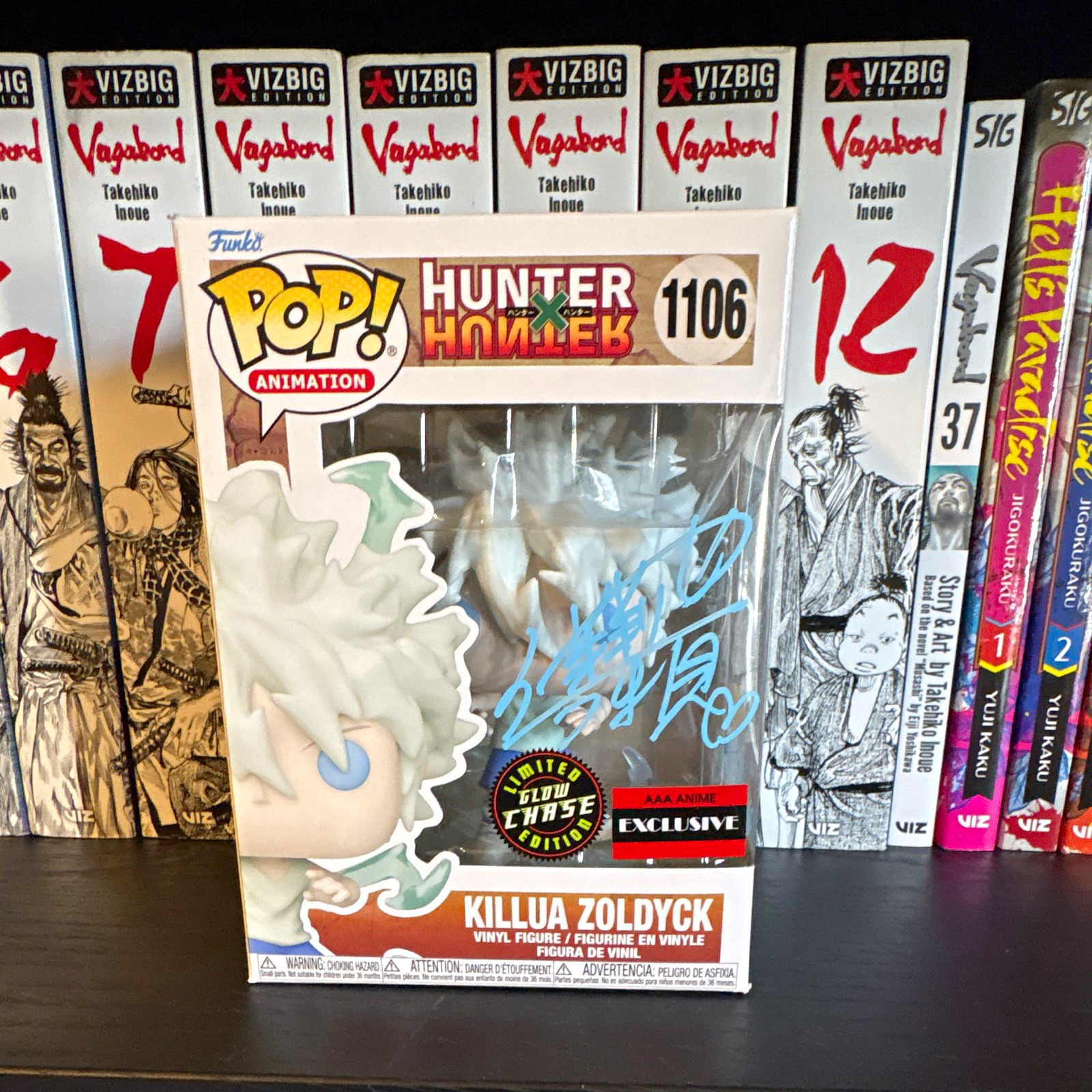 Funko Pop Animation Hunter x Hunter Killua #1106 Chase GITD JVA AUTO