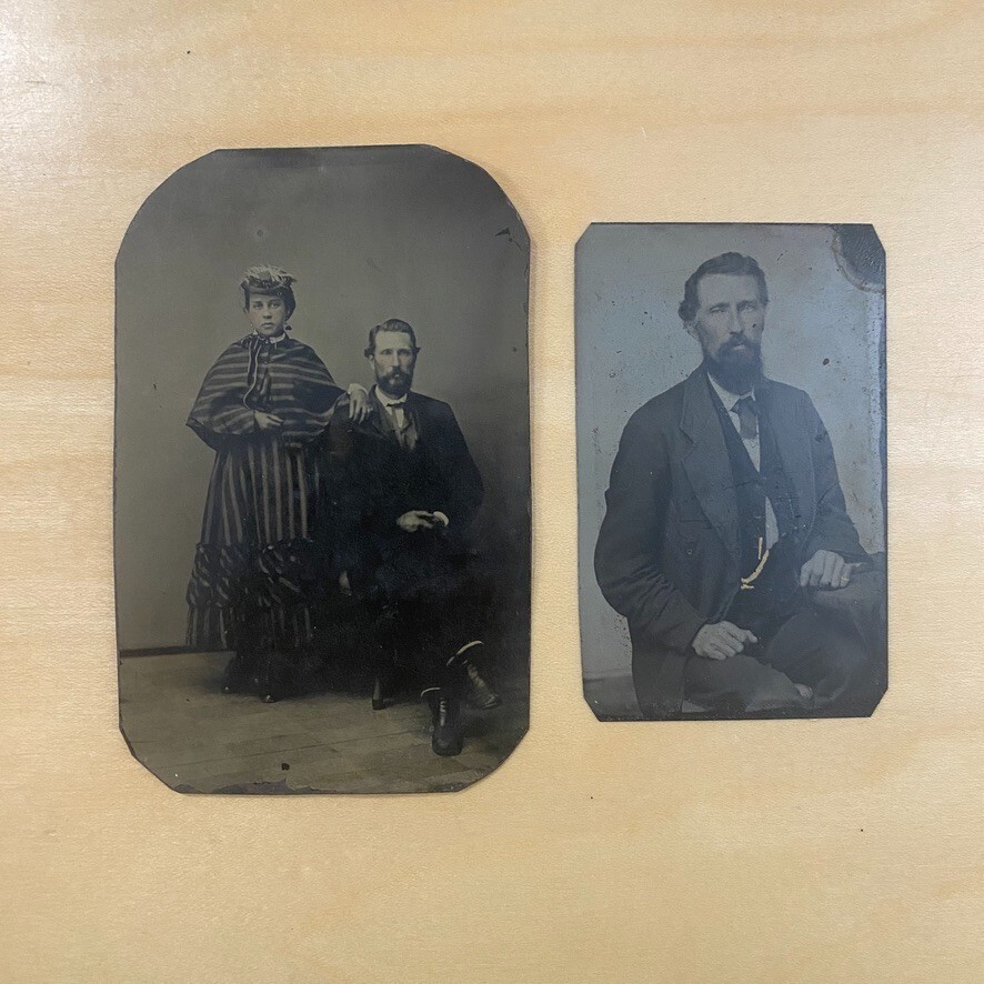 Set of 2 Late 1800s Tintype Portrait Photos Gentleman Taken at Different Ages Set of 2 Late 1800s Tintype Portrait Photos Gentleman Taken at Different Ages