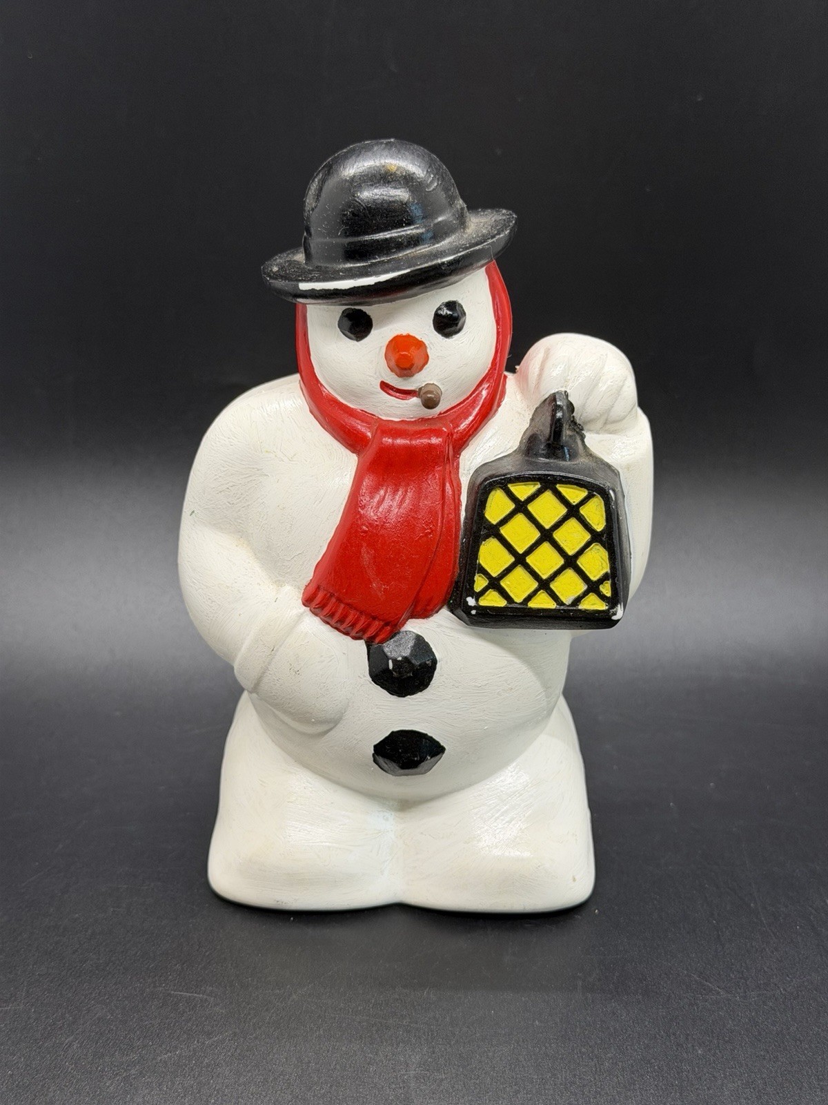 Vintage 1950's Paramount Cigar Smoking Hard Plastic Light-Up Snowman w/Lantern Vintage 1950's Paramount Cigar Smoking Hard Plastic Light-Up Snowman w/Lantern