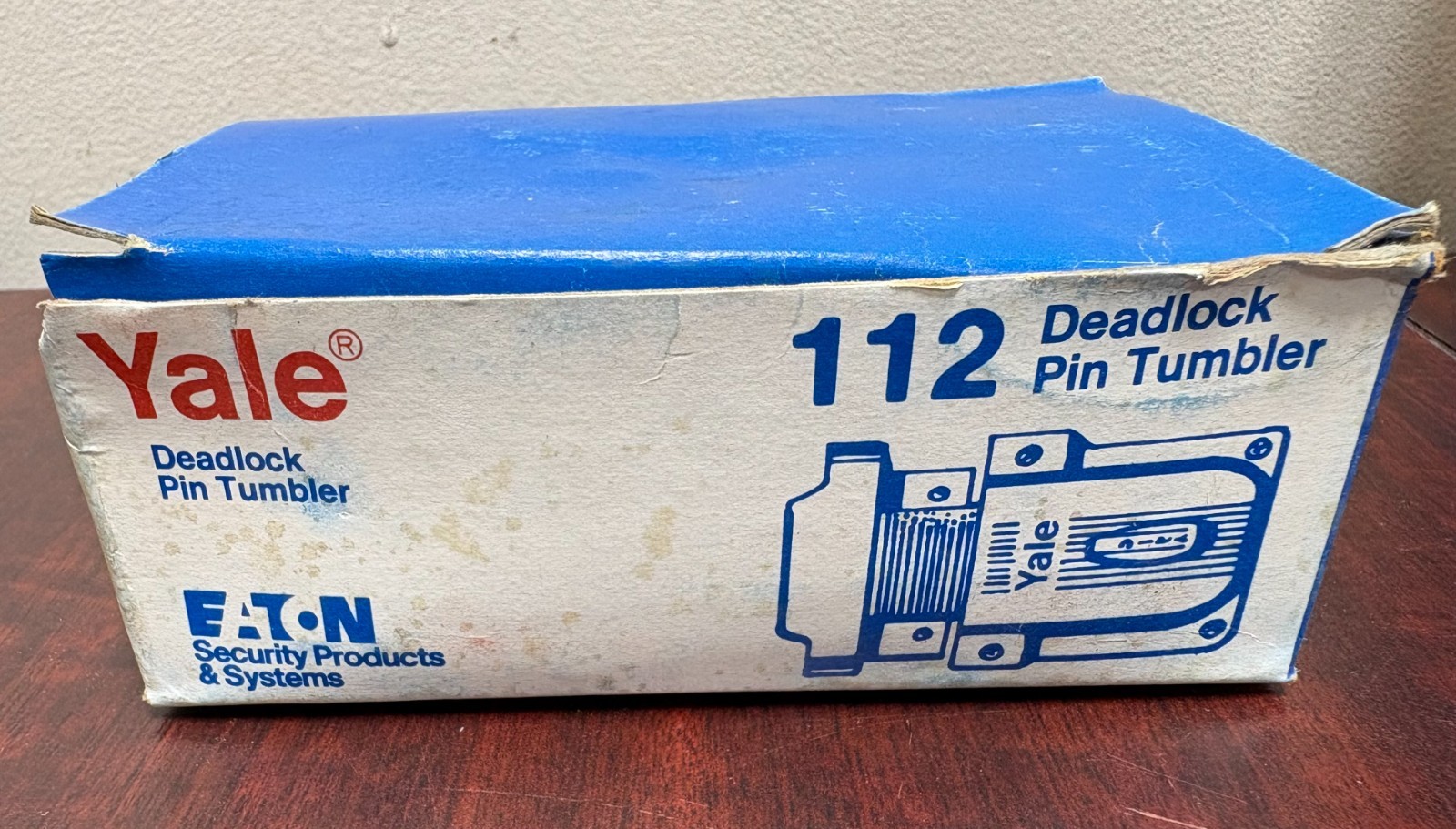Vintage Yale 112 Deadlock Rim Lock Original Box "NOS"