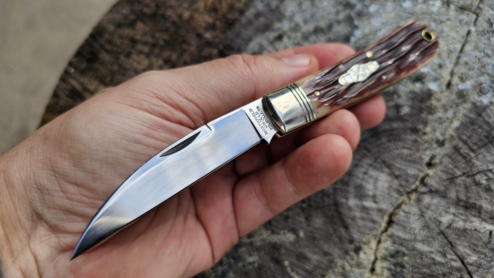 Great Eastern Cutlery GEC Northfield 470124 "Viper" - Purple Sage India Bone