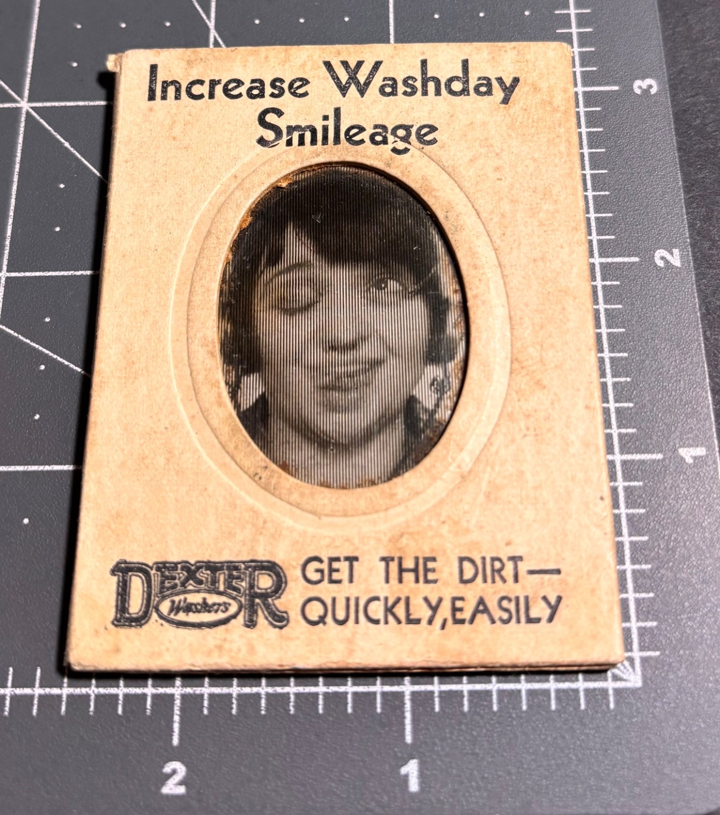 Vintage MOVING FACE Animation Lenticular Woman DEXTER WASHING MACHINE Ad PHOTO