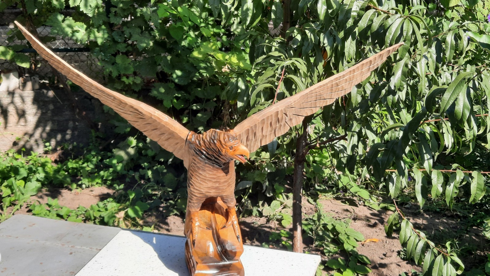 Vintage 1970s USSR Hand Carved Wooden Eagle Sculpture Soviet Era Wood Statue... Vintage 1970s USSR Hand Carved Wooden Eagle Sculpture Soviet Era Wood Statue...