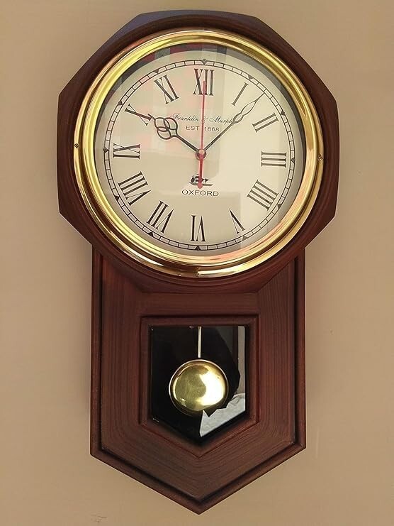 Wood and Brass Big Size Pendulum Look Wall Clock Wood and Brass Big Size Pendulum Look Wall Clock