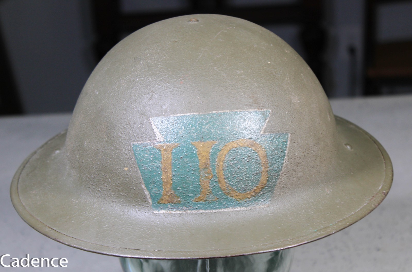 US WW1 Doughboy Brodie Helmet. 28th Infantry Division Painted Helmet. 110th Regt US WW1 Doughboy Brodie Helmet. 28th Infantry Division Painted Helmet. 110th Regt