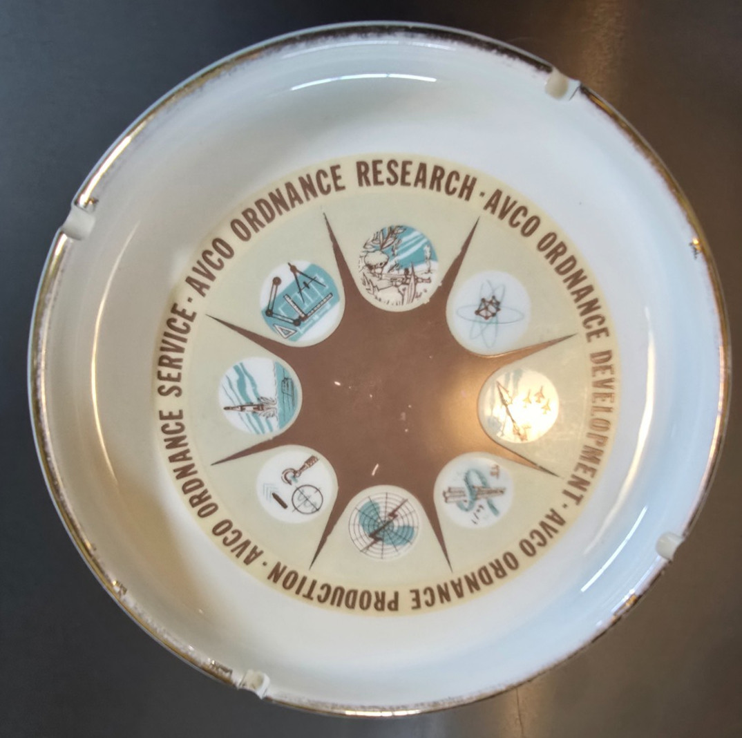 VTG Very Rare Avco Ordnance Research Ashtray
