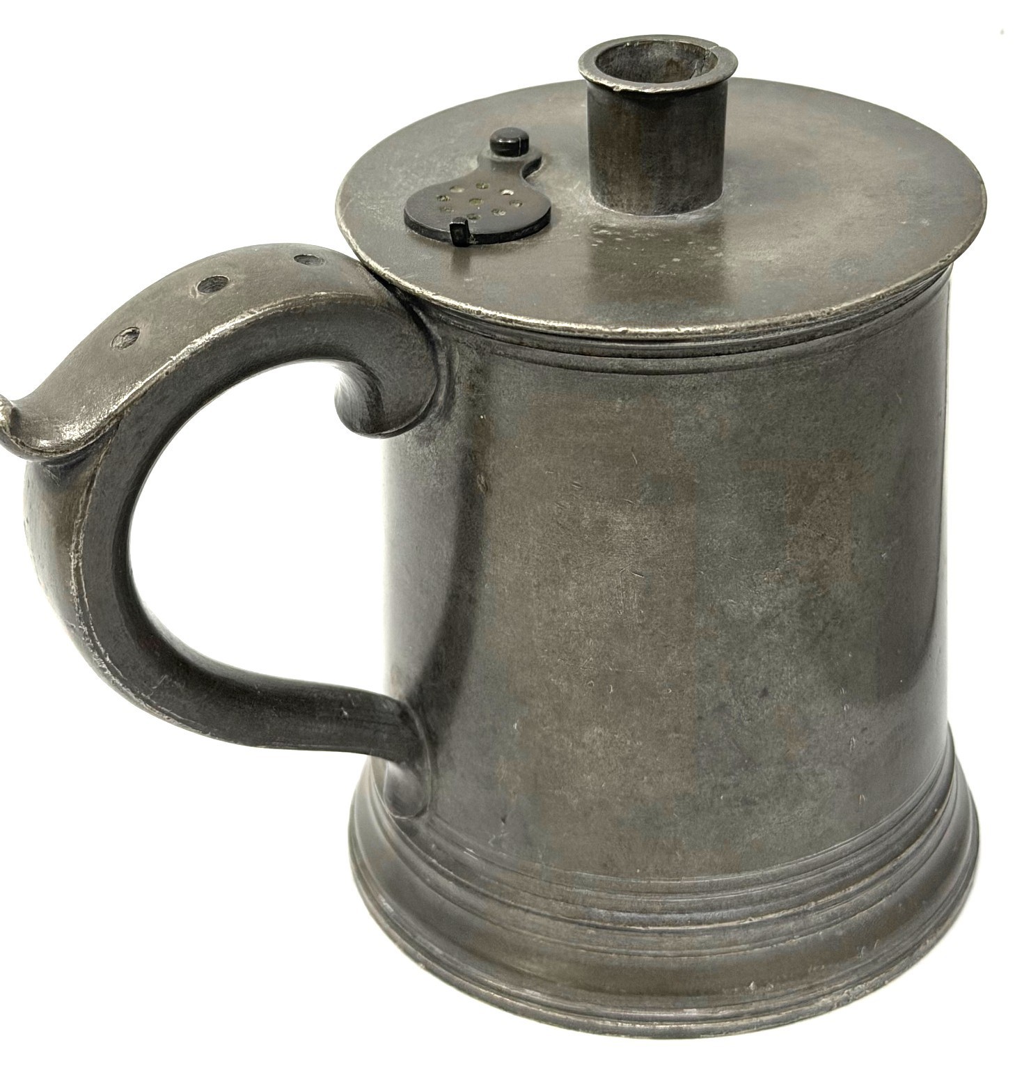 Scarce Antique English Pewter Infusion Mug, Carpenter & Hamberger, c 1794 - 1825