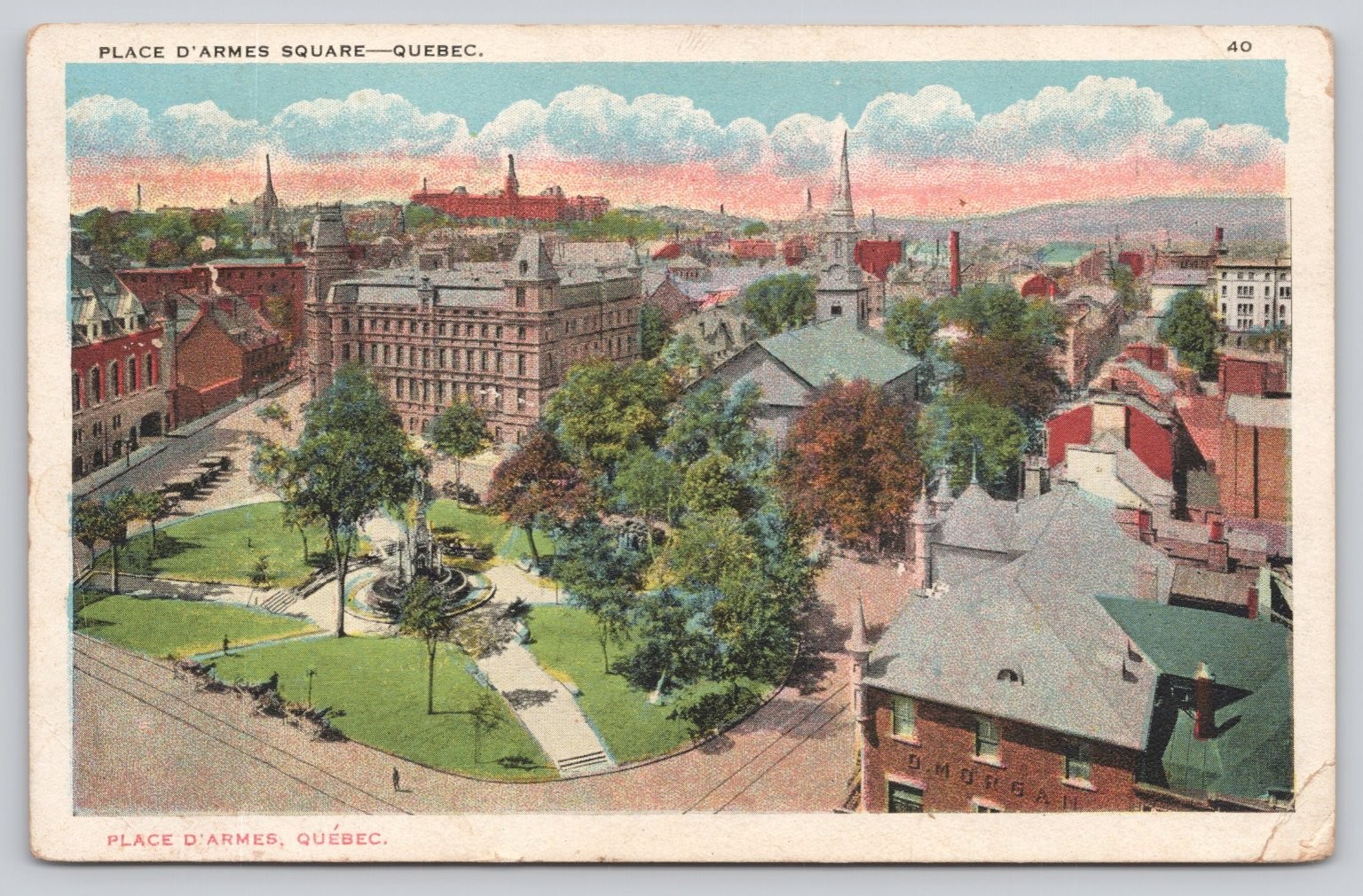Vintage Quebec City Place d'Armes Square Canada Street View Postcard Vintage Quebec City Place d'Armes Square Canada Street View Postcard