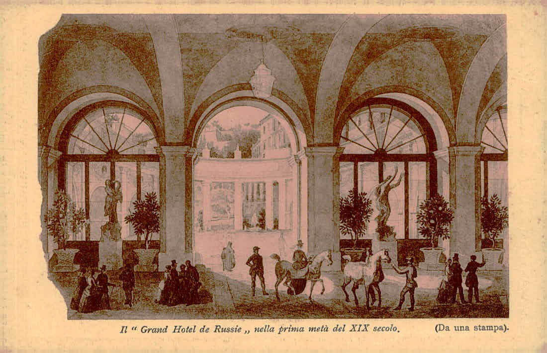 Rome Italy Grand Hotel de Russie 19th Century View Vintage Postcard Rome Italy Grand Hotel de Russie 19th Century View Vintage Postcard