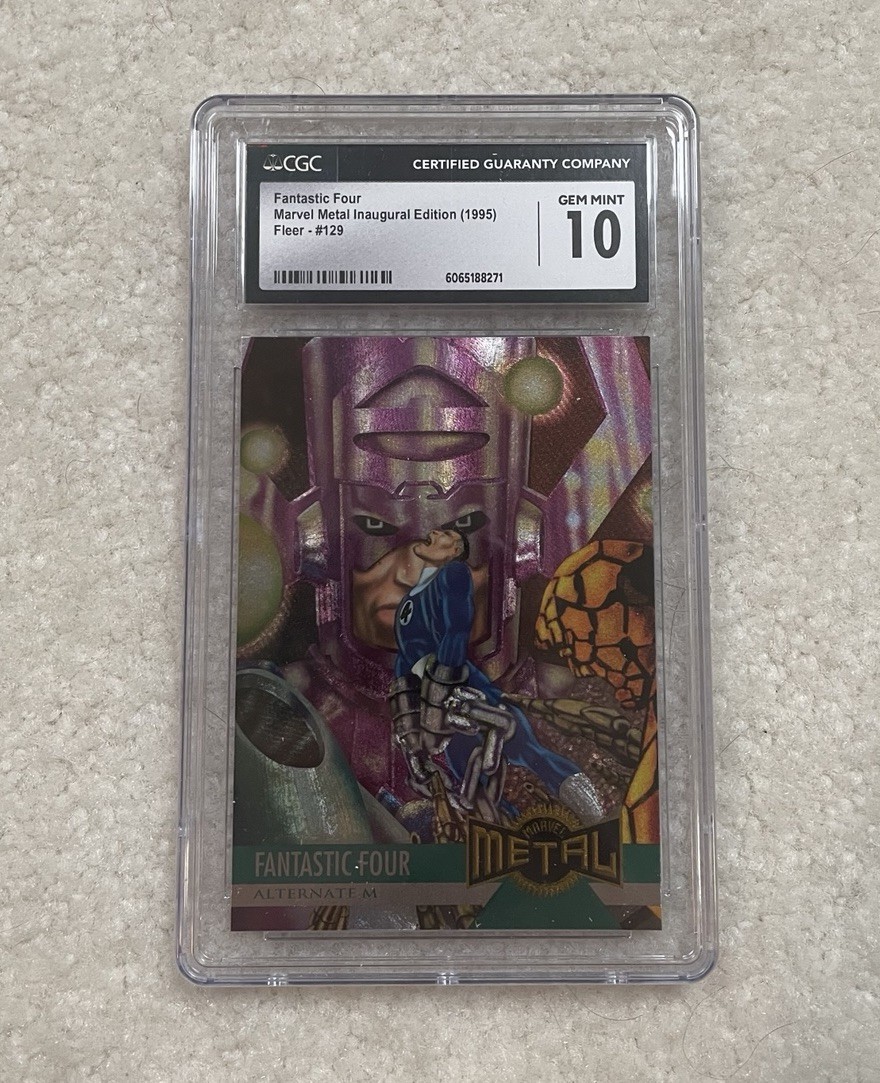 1995 Fleer Marvel Metal Inaugural Edition Fantastic Four #129 CGC 10 PSA 10 RARE 1995 Fleer Marvel Metal Inaugural Edition Fantastic Four #129 CGC 10 PSA 10 RARE