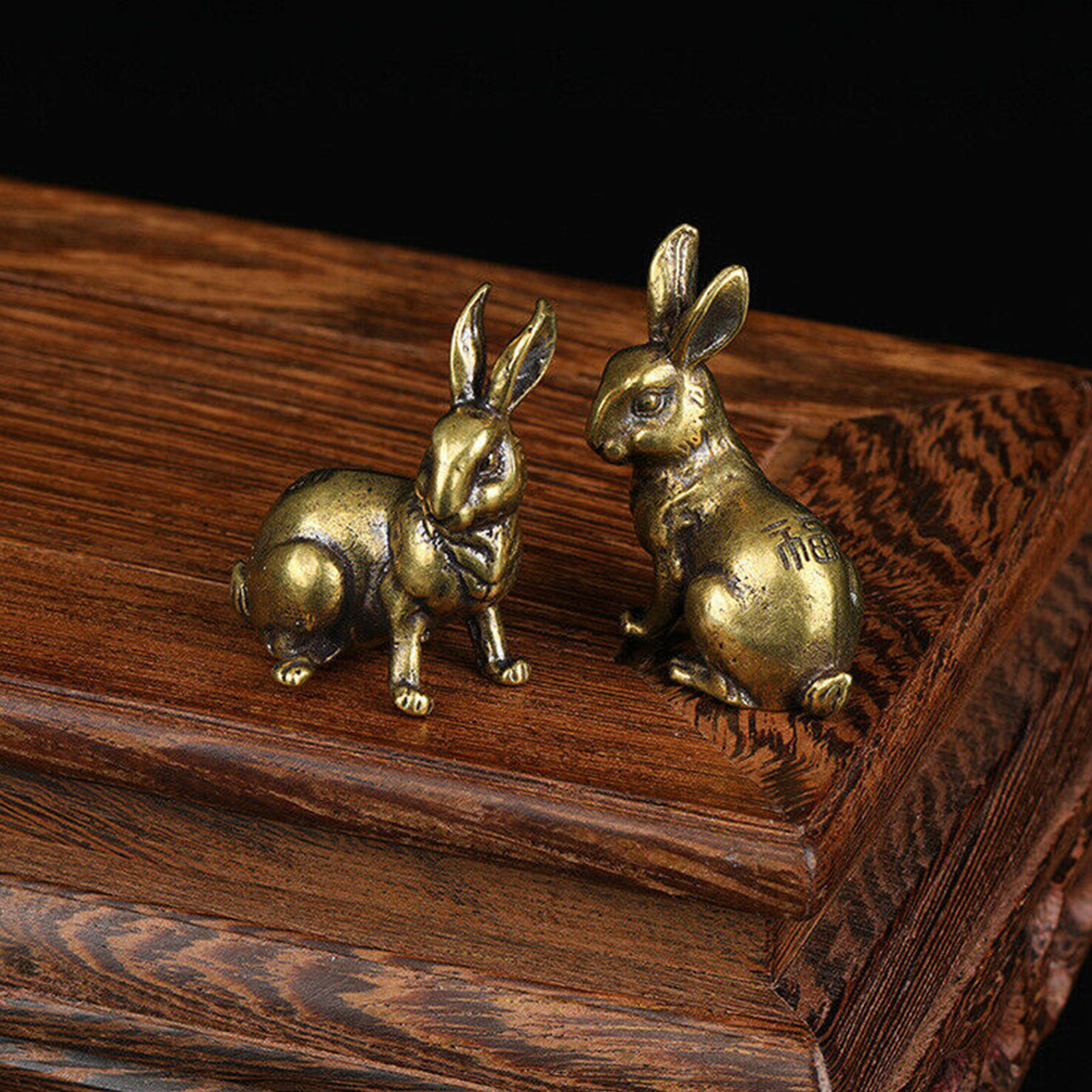 1 Pair Brass Rabbit Figurine Small Rabbit Statue Ornament House Animal Figurines 1 Pair Brass Rabbit Figurine Small Rabbit Statue Ornament House Animal Figurines