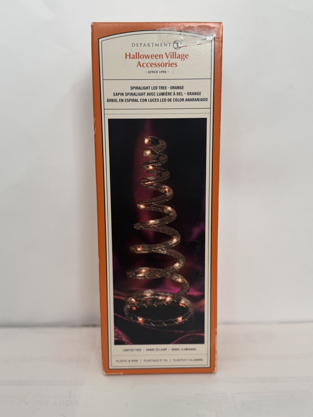 Department 56 Halloween Village Lighted LED Spiral Tree, Orange NEW Department 56 Halloween Village Lighted LED Spiral Tree, Orange NEW