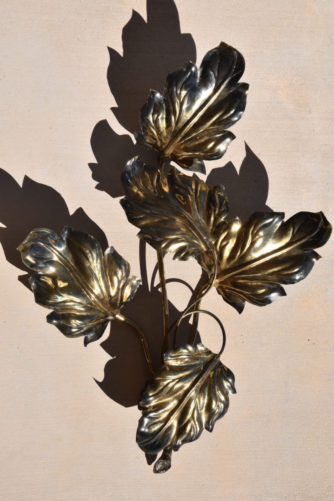 Vintage Large Brass Leaf Branch Light Hans Kogl Metal Lamp MCM Hollywood Regency Vintage Large Brass Leaf Branch Light Hans Kogl Metal Lamp MCM Hollywood Regency