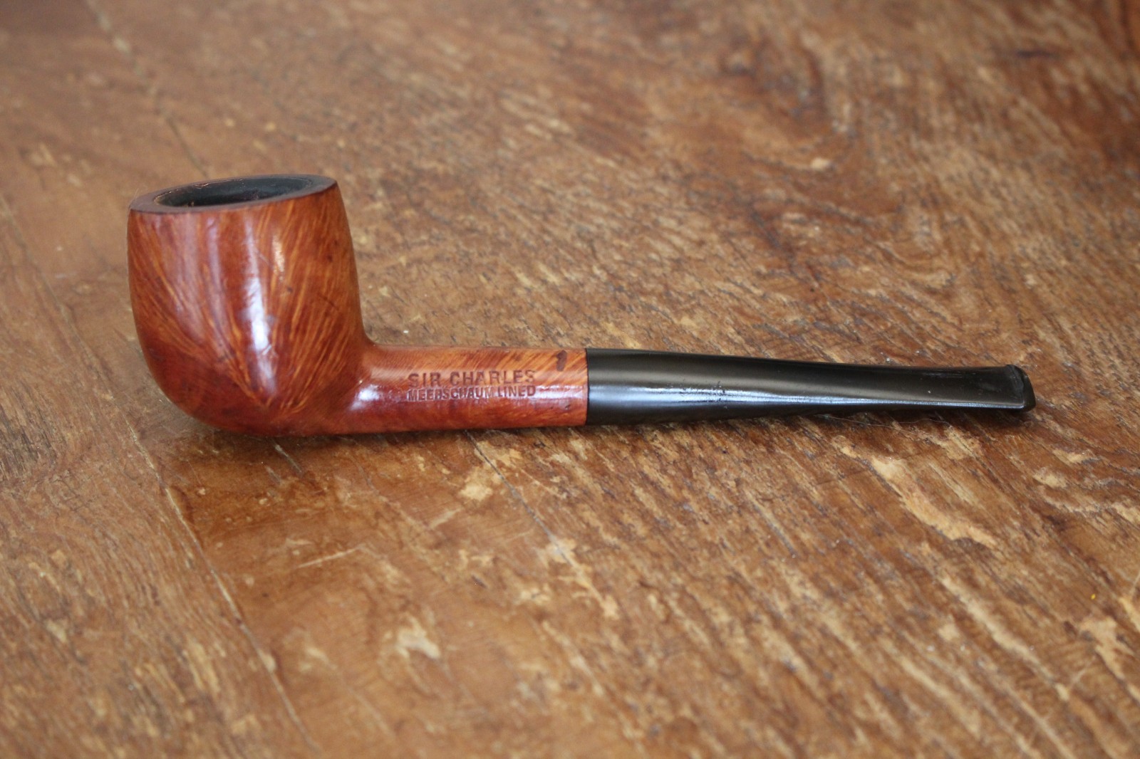 Vintage SIR CHARLES Algerian Briar Meerschaum Lined Tobacco Estate Pipe France Vintage SIR CHARLES Algerian Briar Meerschaum Lined Tobacco Estate Pipe France