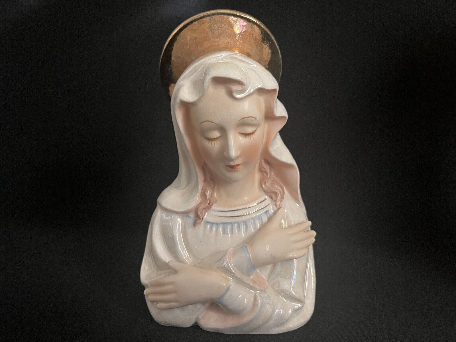 VTG Rossini Porcelain Crossed Arms Madonna Virgin Mary Figurine Japan w/label
