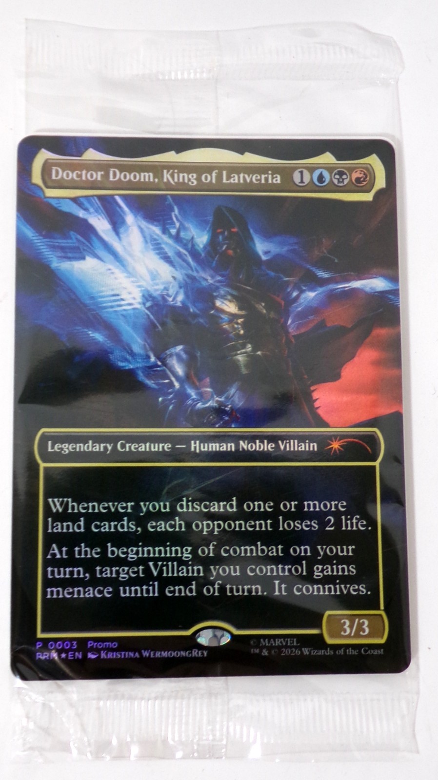 Magic the Gathering Marvel Super Heroes Doctor Doom King of Latveria Promo Card Magic the Gathering Marvel Super Heroes Doctor Doom King of Latveria Promo Card