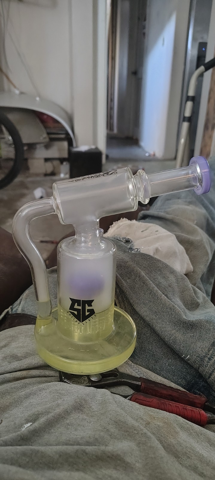 10" Purple Glass Water Pipe Recycler Bong 14mm Bowl Thick Smoking Pipes Hookah 10" Purple Glass Water Pipe Recycler Bong 14mm Bowl Thick Smoking Pipes Hookah