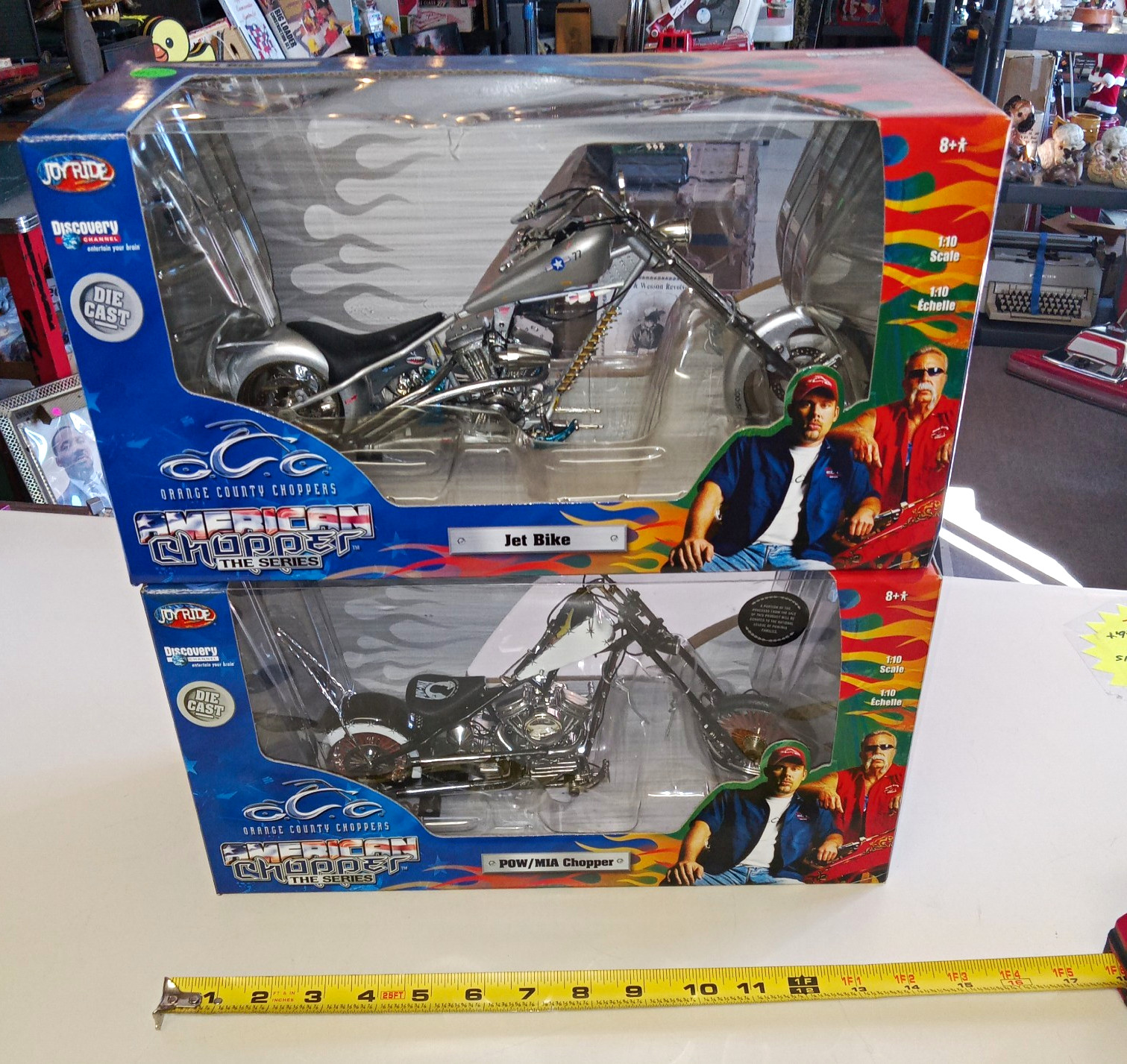 Orange County Choppers American Chopper 1:10 Die Cast Jet Bike & POW/MIA Chopper Orange County Choppers American Chopper 1:10 Die Cast Jet Bike & POW/MIA Chopper