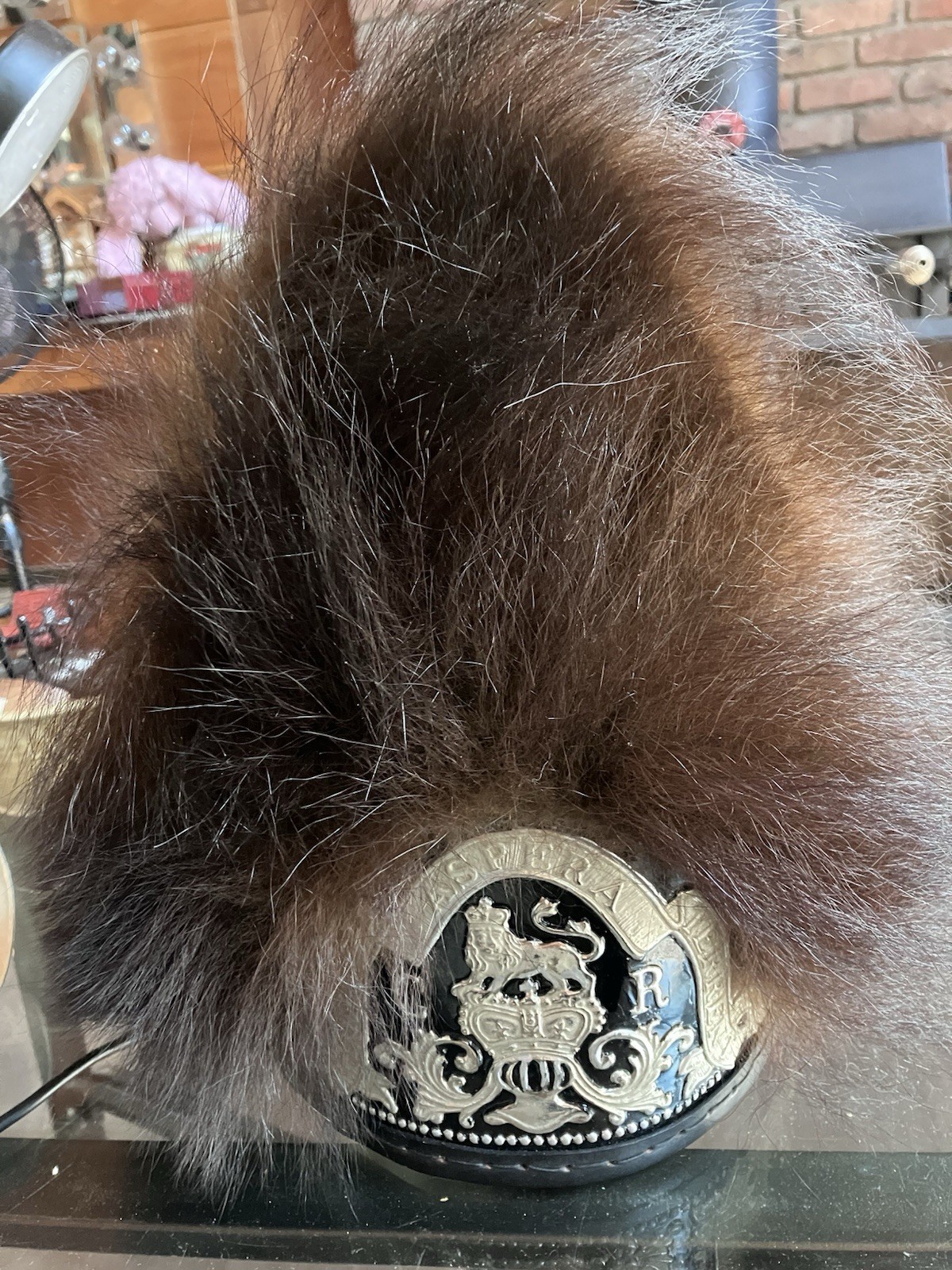 Museum-Quality Custom Grenadier Bearskin Hat with Firebomb Badge - Size XL Museum-Quality Custom Grenadier Bearskin Hat with Firebomb Badge - Size XL