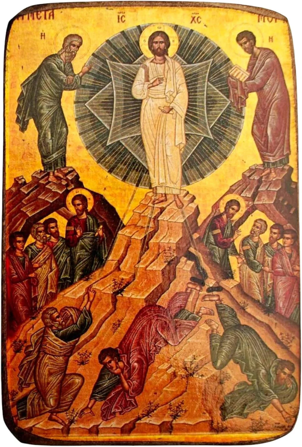 Wooden Greek Christian Orthodox Icon of the Transfiguration of Christ - Handmade