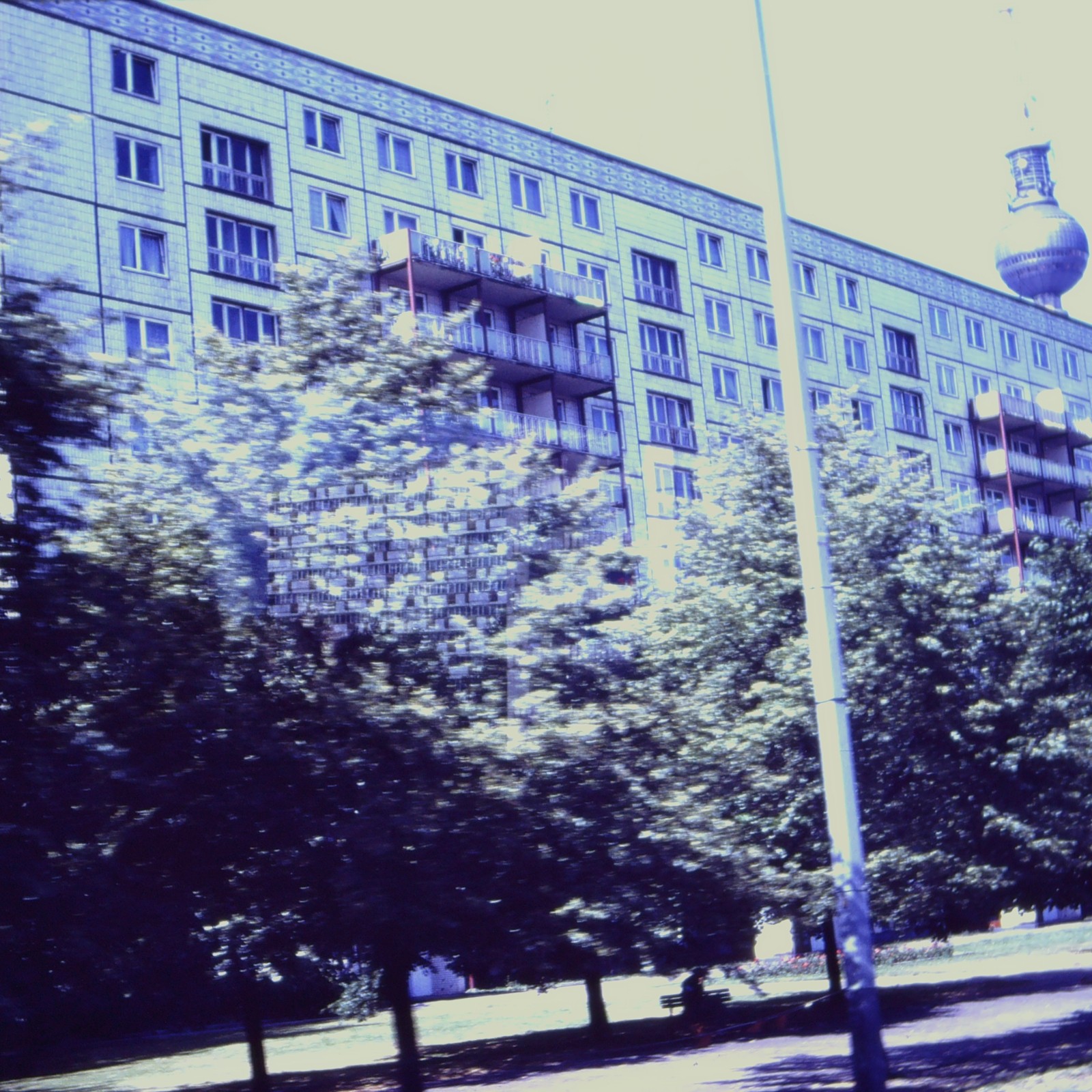 1983 East Berlin Germany TV Tower Fernsehturm 35mm Slide Photo Plattenbau GDR