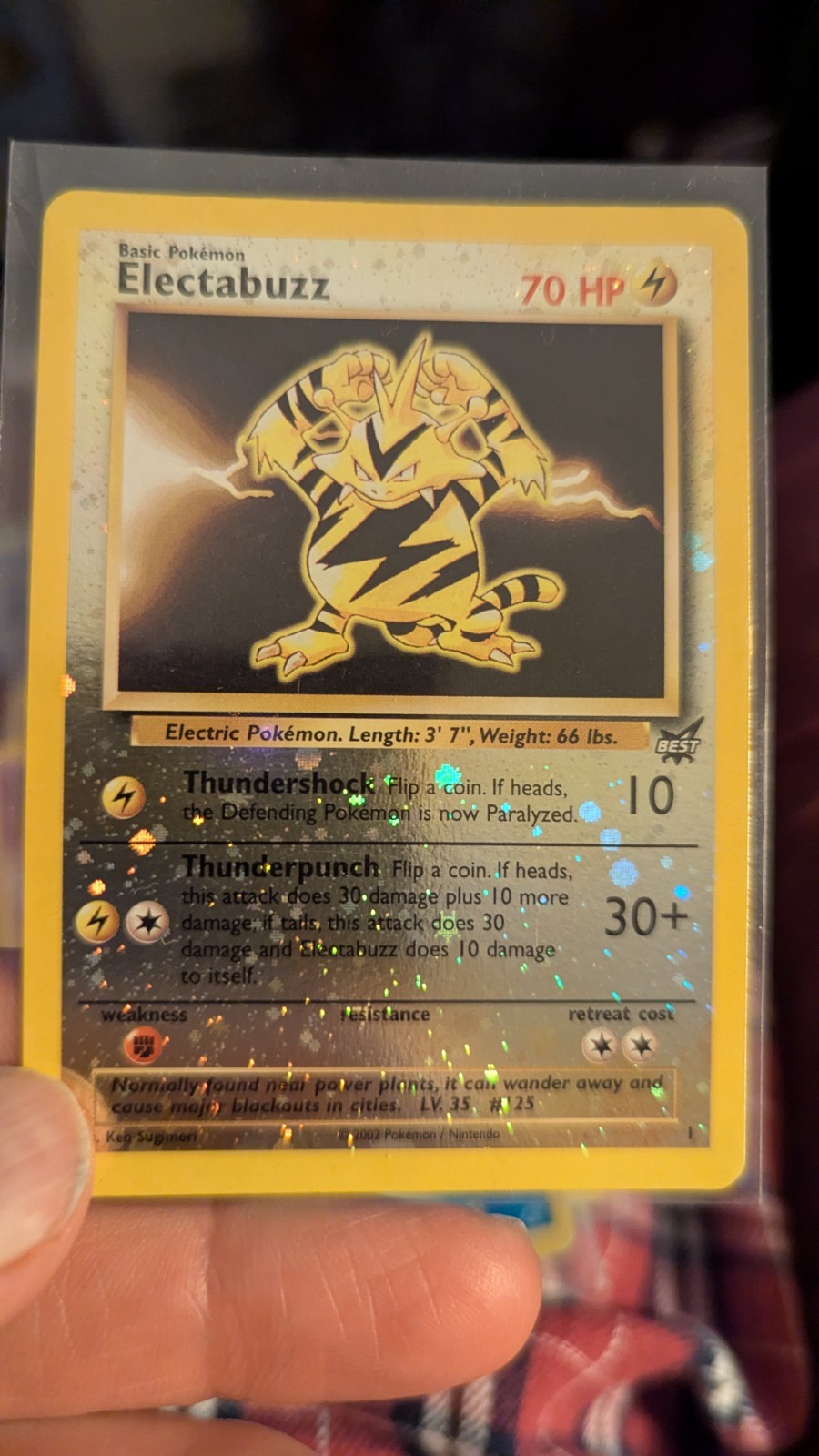 Electabuzz - 1 001/009 Best of Reverse Holo LP+ Nice Card 2002 Electabuzz - 1 001/009 Best of Reverse Holo LP+ Nice Card 2002