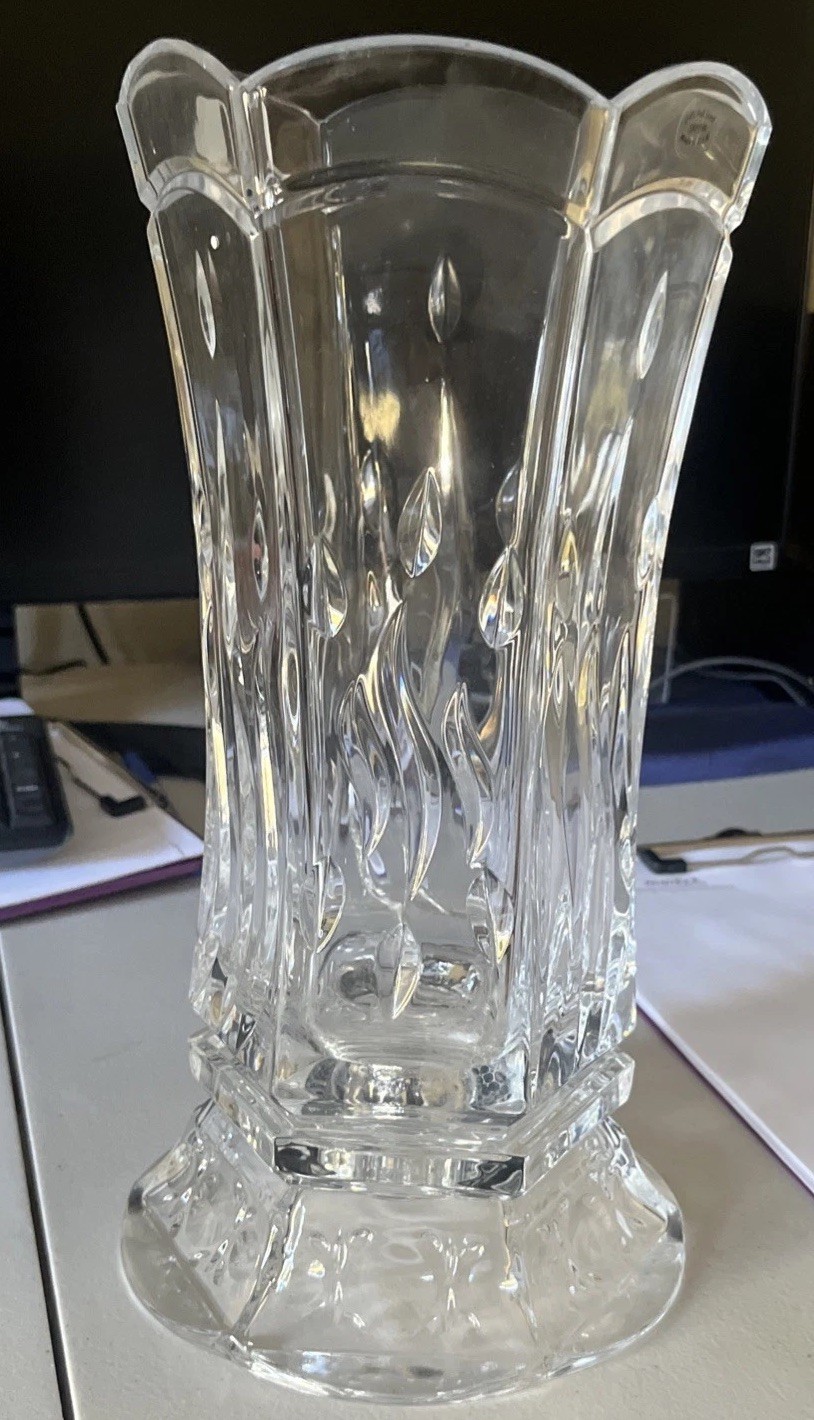 PartyLite Signature Hurricane Candleholder 11.75" Taper Pillar Crystal Vintage