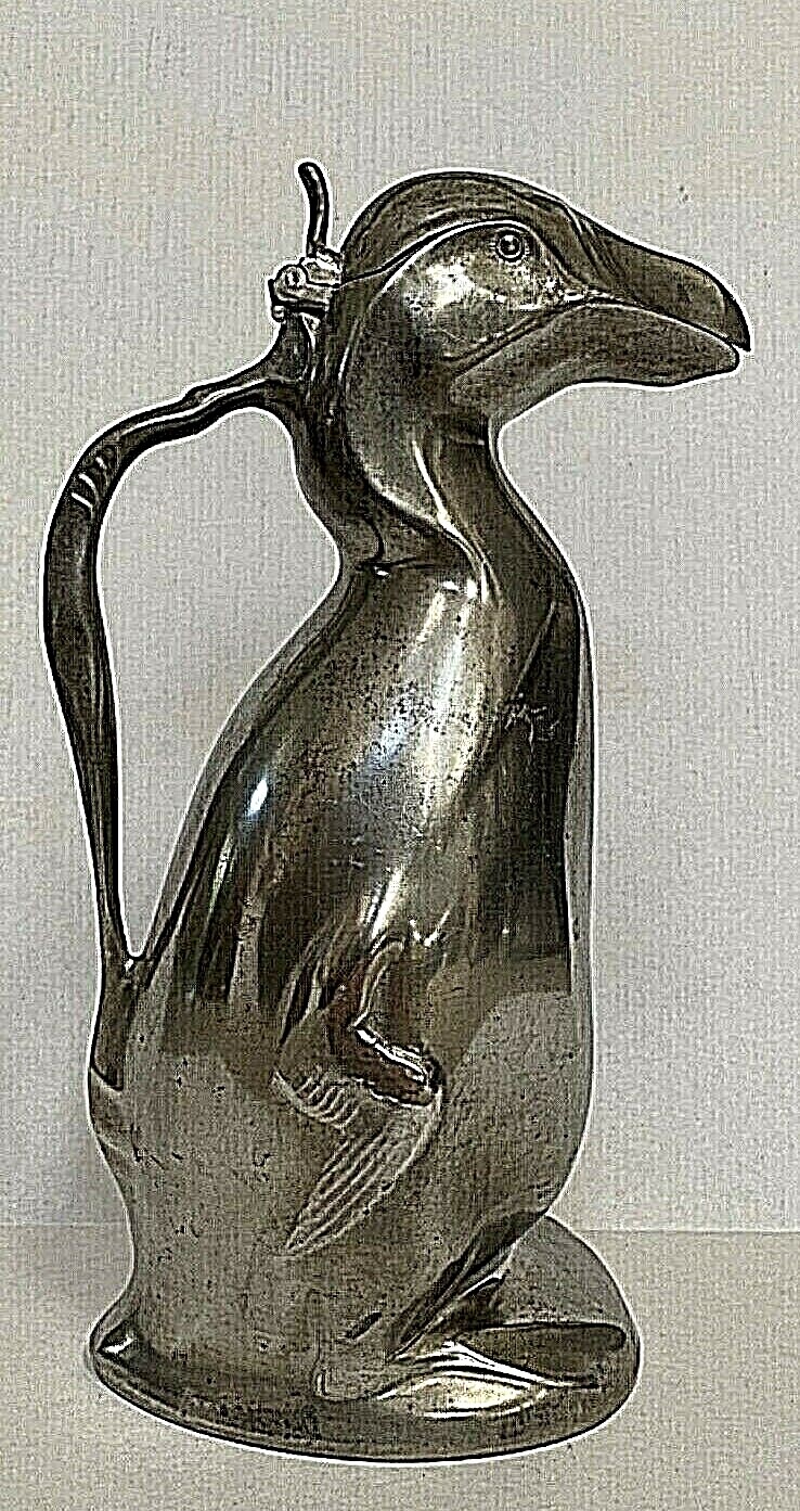Kayserzinn Pewter Penguin Decanter Hugo Leven Design 1903 Jugendstil 4433 Auk Kayserzinn Pewter Penguin Decanter Hugo Leven Design 1903 Jugendstil 4433 Auk