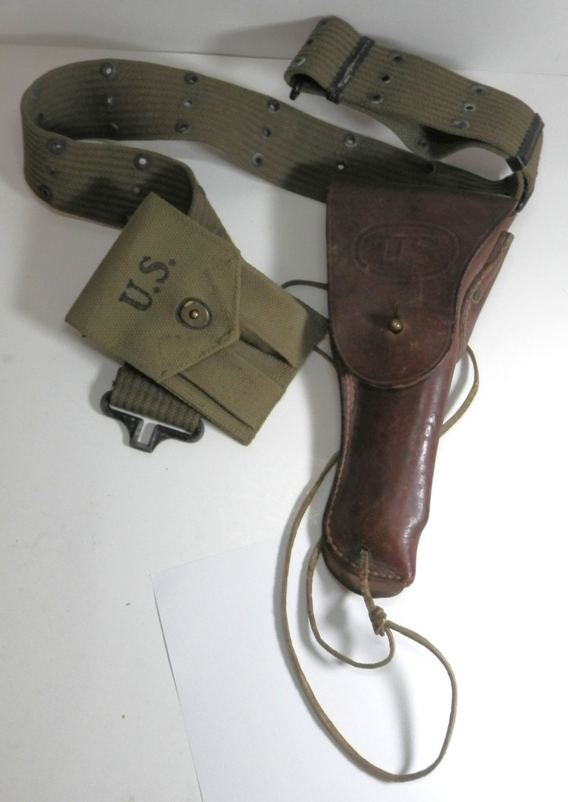 Original WWII 1942 Crump 1911A1 Holster with Belt & Magazine Pouch Original WWII 1942 Crump 1911A1 Holster with Belt & Magazine Pouch
