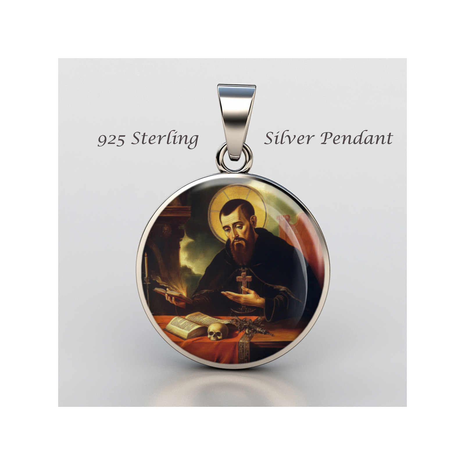 Saint Augustine Of Hippo 925 Sterling Silver Christian Medal Saint Augustine Of Hippo 925 Sterling Silver Christian Medal