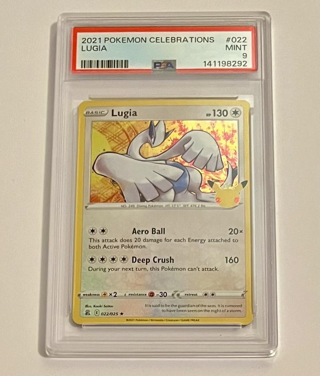 PSA 9 MINT LUGIA #022 - 2021 POKÉMON CELEBRATIONS 25TH ANNIVERSARY CARD PSA 9 MINT LUGIA #022 - 2021 POKÉMON CELEBRATIONS 25TH ANNIVERSARY CARD