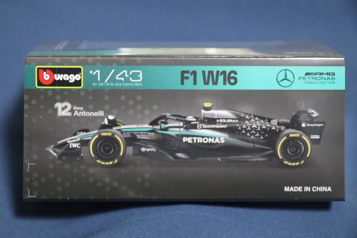 Burago 1/43 Mercedes AMG F1 W16 #12 Kimi Antonelli Driver Model [Age 13+]