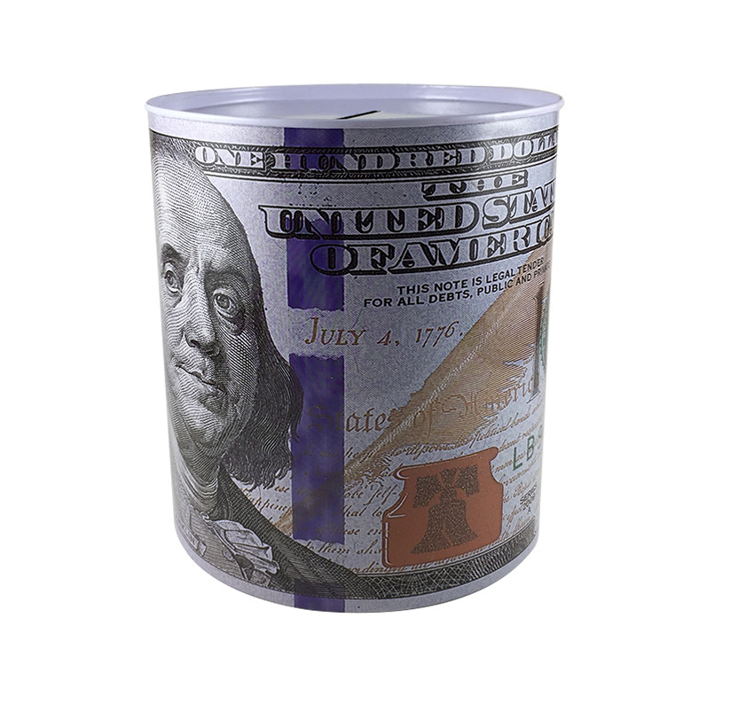 Tin Money Piggy Bank Savings 6" Franklin Coin Jar Box Saver Great For Kids Tin Money Piggy Bank Savings 6" Franklin Coin Jar Box Saver Great For Kids