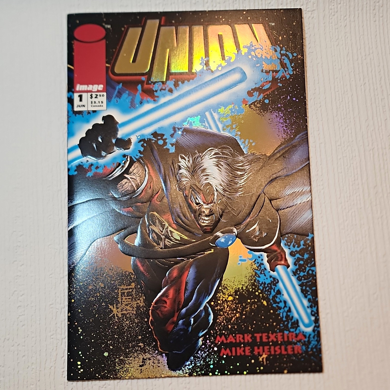 Union 1 (1993) Image Comics 1st App Union Gold Foil Embossed Mark Texeira NM Union 1 (1993) Image Comics 1st App Union Gold Foil Embossed Mark Texeira NM