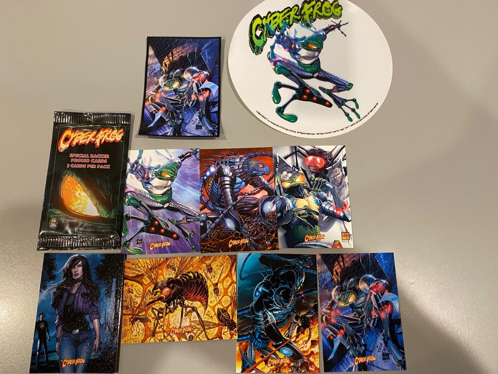 CYBERFROG STARTER PACK TRADING CARD Set  Plus Magnet and Window Cling 