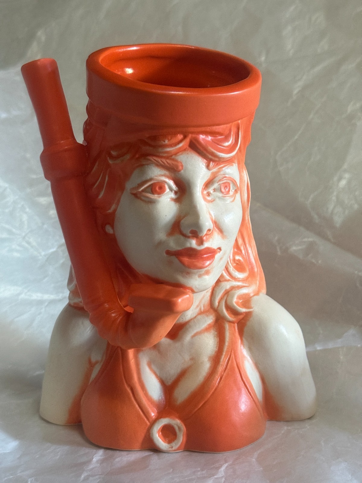 The Reef Palm Springs Skin Diver Tiki Mug Orange NEW The Reef Palm Springs Skin Diver Tiki Mug Orange NEW